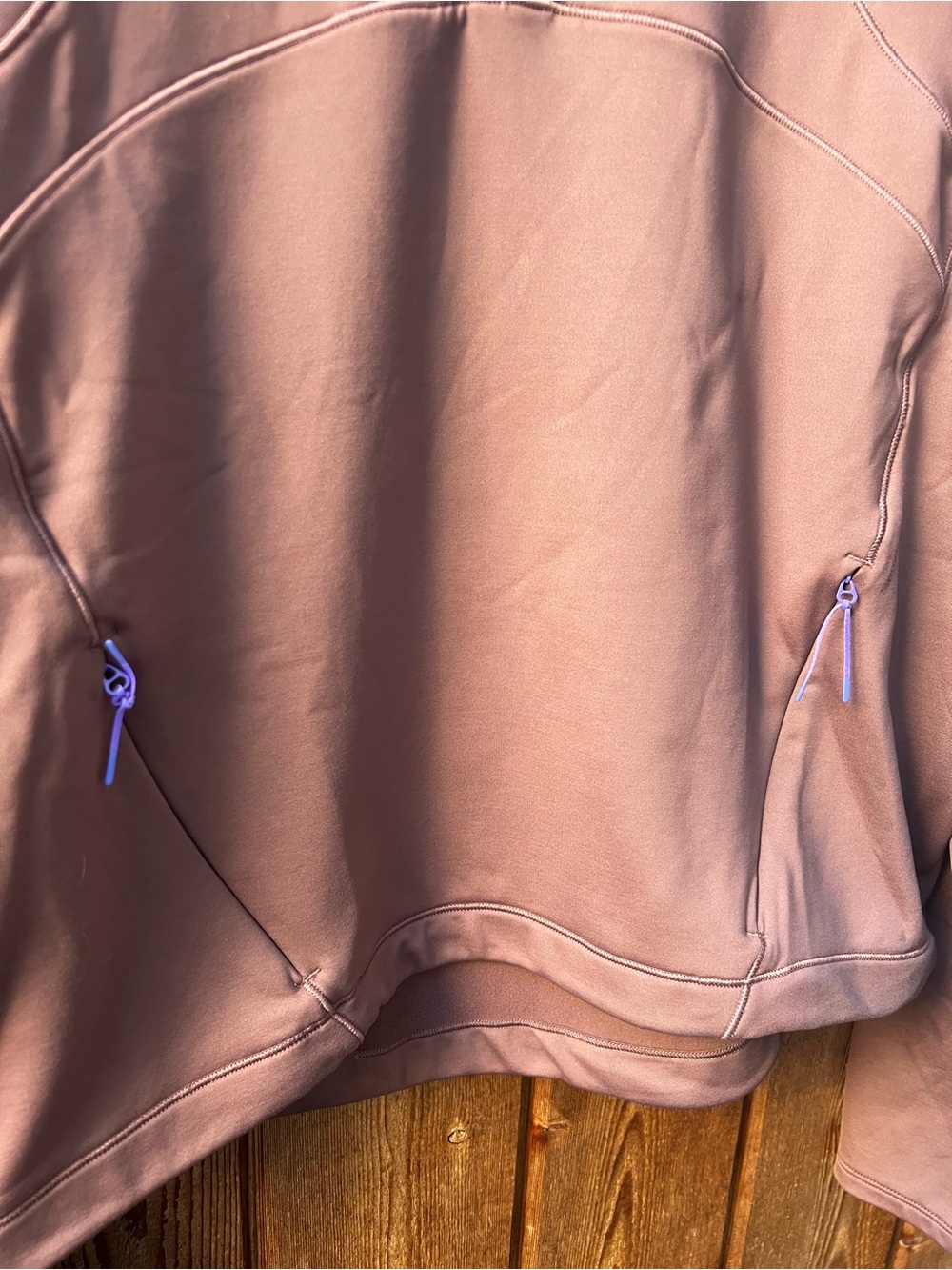 Lululemon Tech Fleece Hiking 1/4 Zip Pullover Size 8 Dark Oxide / Pink Clay - Picture 7 of 16